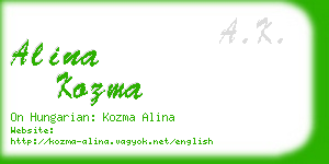 alina kozma business card